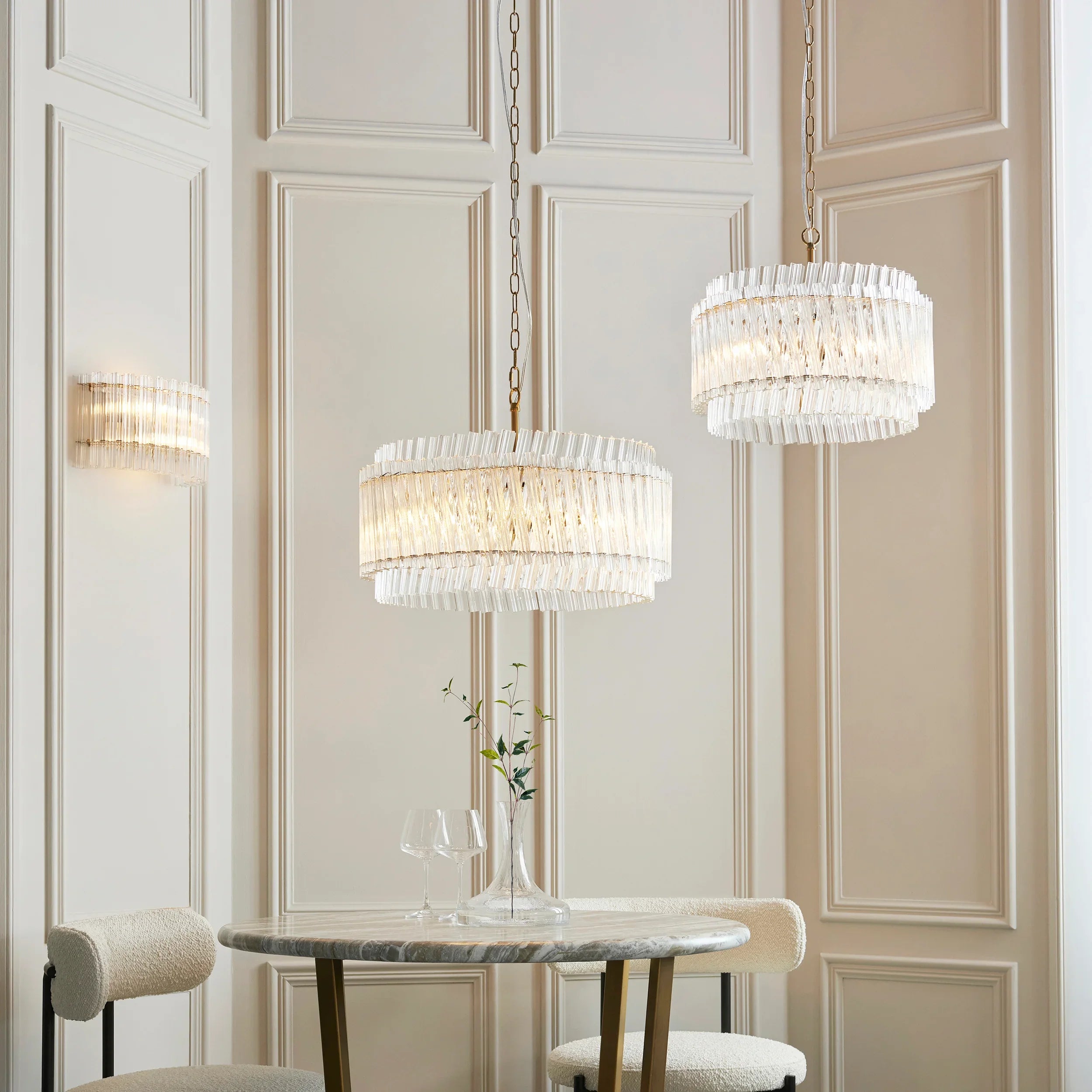 Artemis Trio Clear Glass Pendant Light