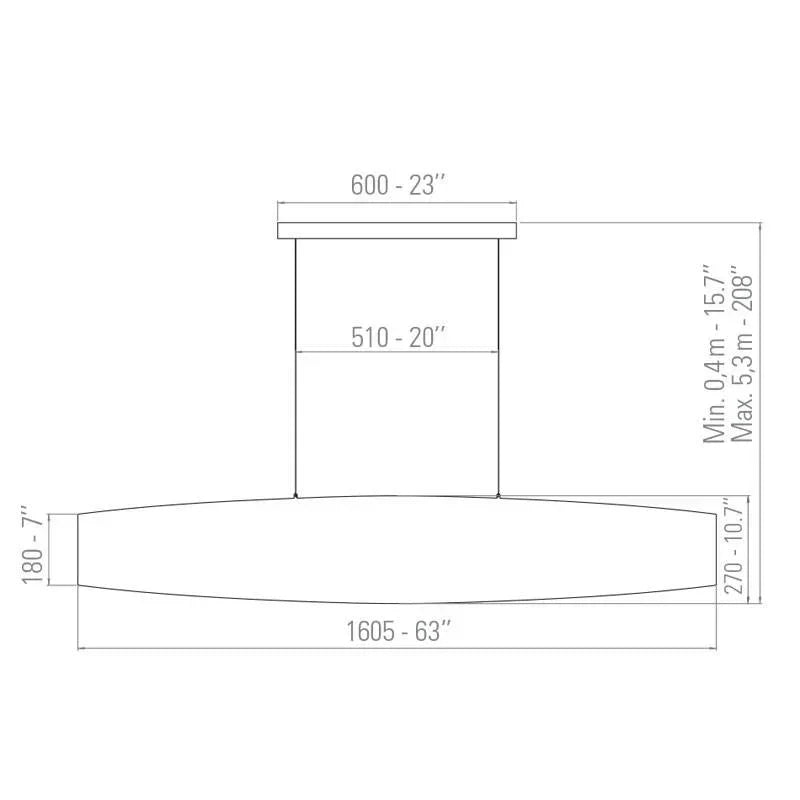 10 HEURES 10 Colonne 160 Horizontal Pendant Light | All Square Lighting