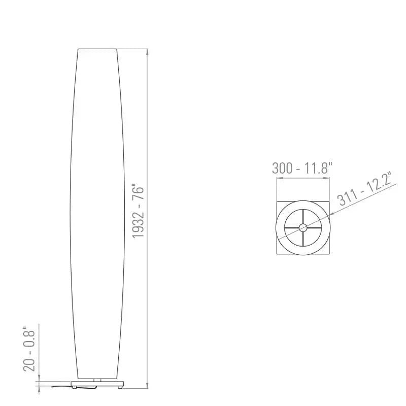 10 HEURES 10 Colonne 190 Floor Lamp | All Square Lighting