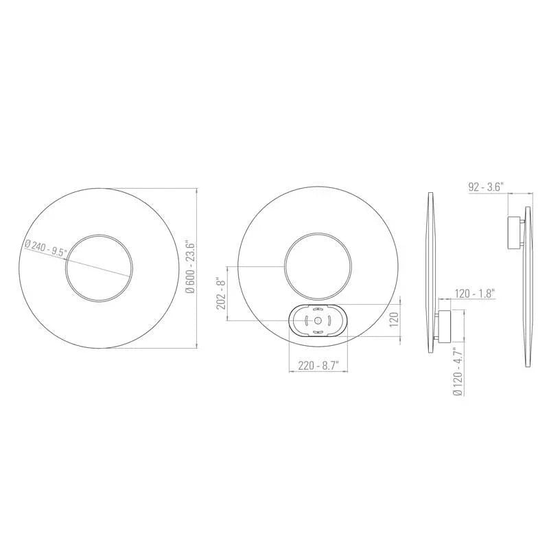 10 HEURES 10 Iris 60 Mirror Wall Light | All Square Lighting