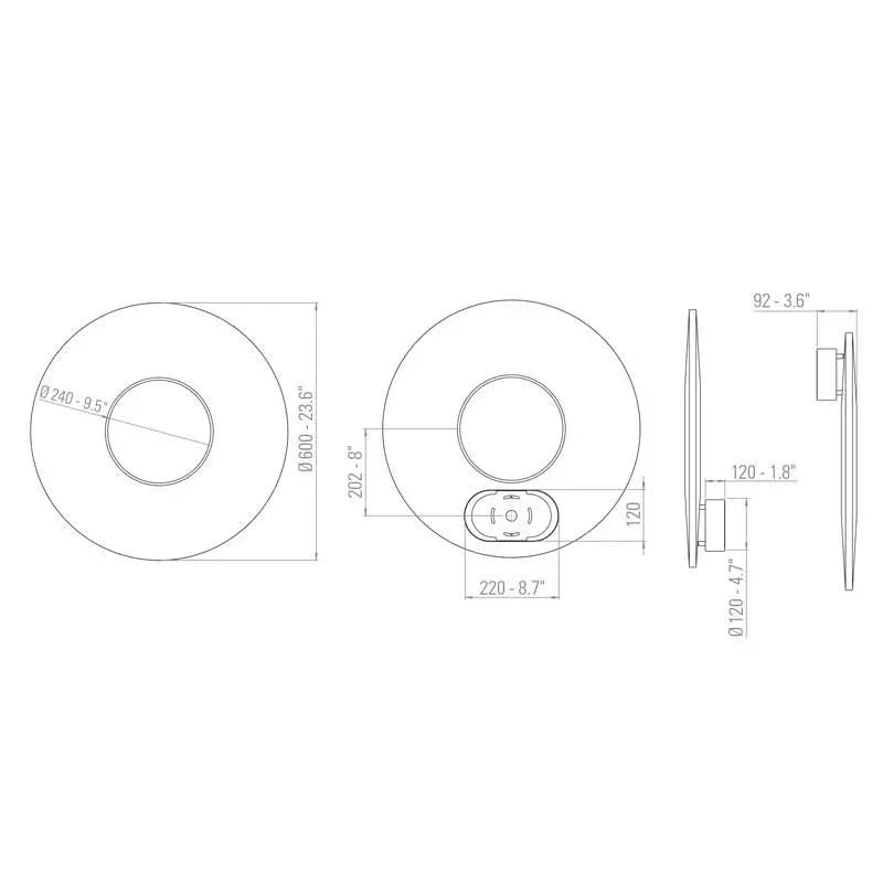 10 HEURES 10 Iris 60 Mirror Wall Light | All Square Lighting