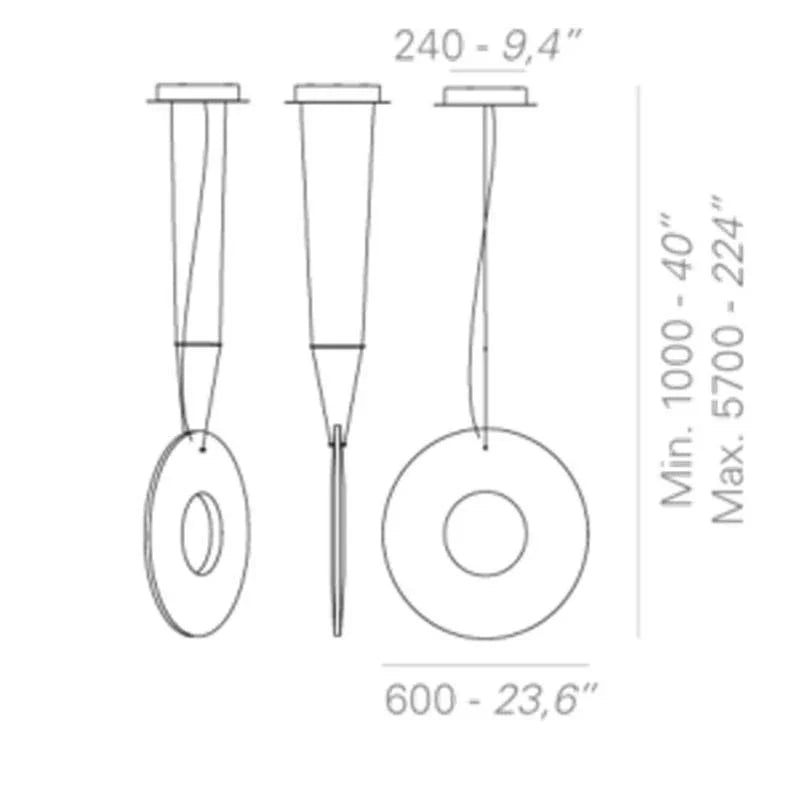 10 HEURES 10 Iris 60 Vertical Pendant Light | All Square Lighting