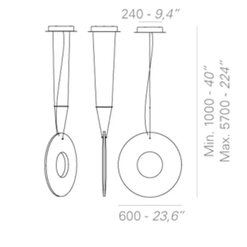 10 HEURES 10 Iris 60 Vertical Pendant Light | All Square Lighting