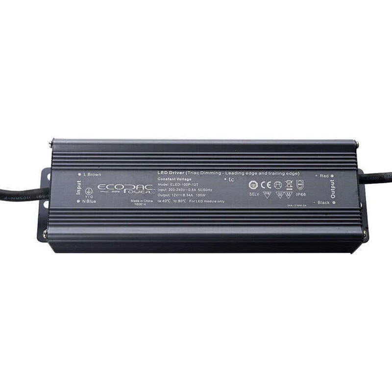 100% Light UK 100W 24V Dimmable IP66 LED Driver | All Square Lighting