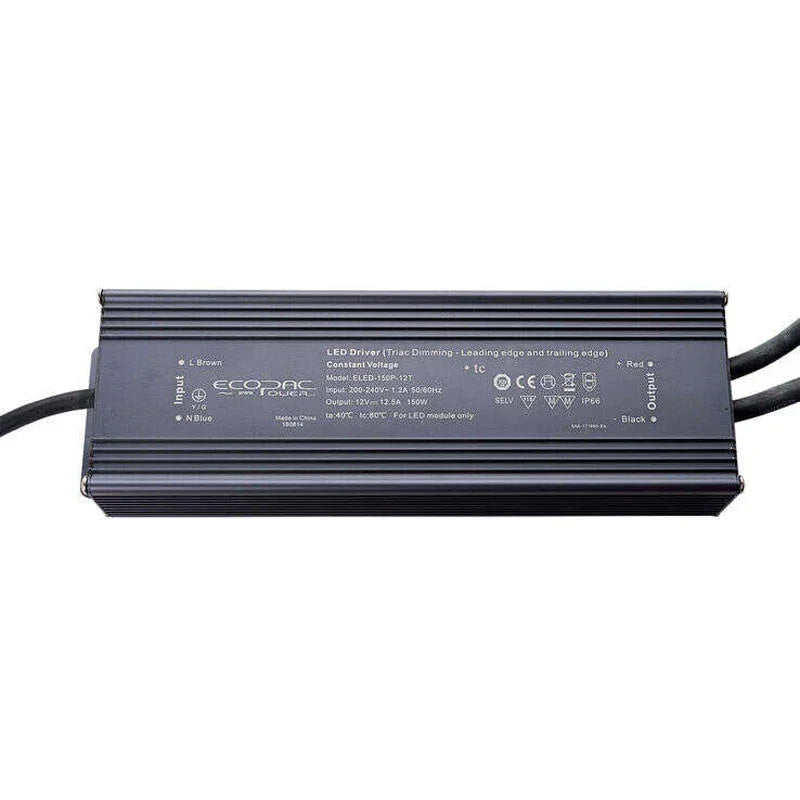 100% Light UK 150W 24V Dimmable IP66 LED Driver | All Square Lighting