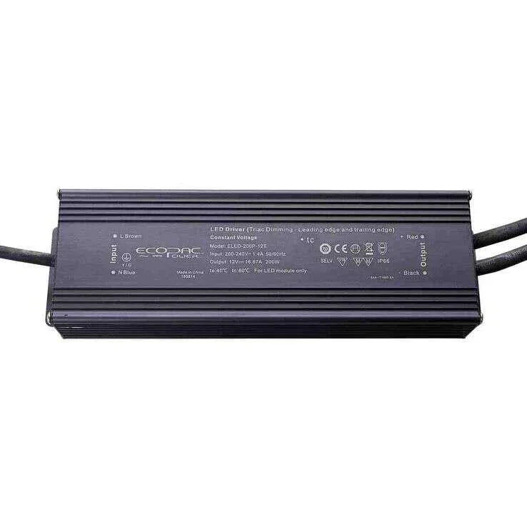 100% Light UK 200W 24V Dimmable IP66 LED Driver | All Square Lighting