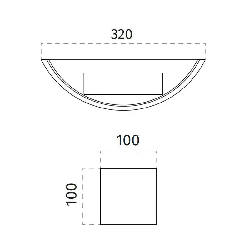 100% Light UK 2483A LED Wall Light | All Square Lighting