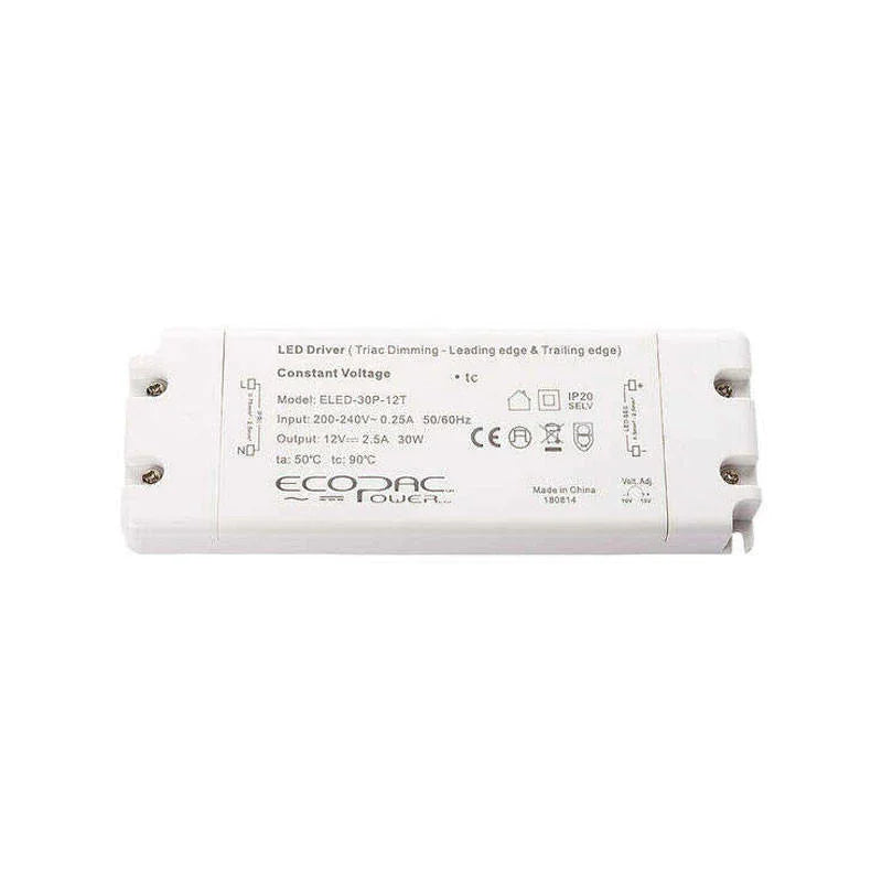 100% Light UK 30W 24V Dimmable IP20 LED Driver | All Square Lighting