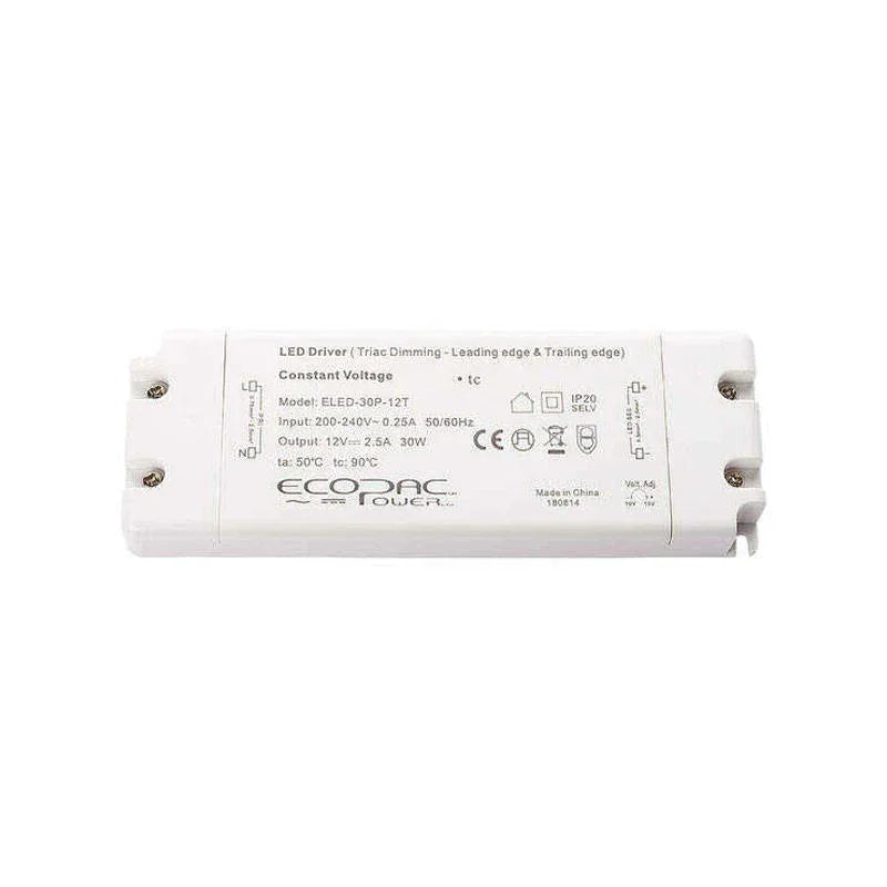 100% Light UK 30W 24V Dimmable IP20 LED Driver | All Square Lighting