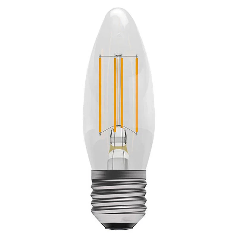 100% Light UK 3.3W ES Clear LED Filament Candle Lamp | All Square Lighting