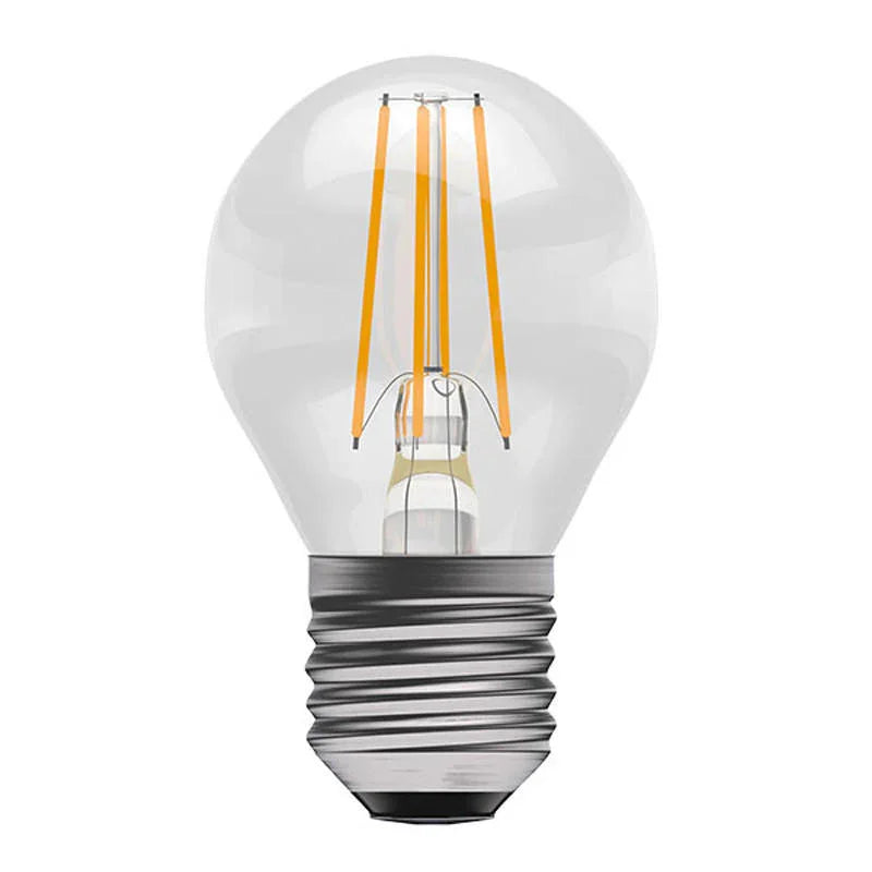 100% Light UK 3.3W ES Clear LED Filament Golf Ball Lamp | All Square Lighting