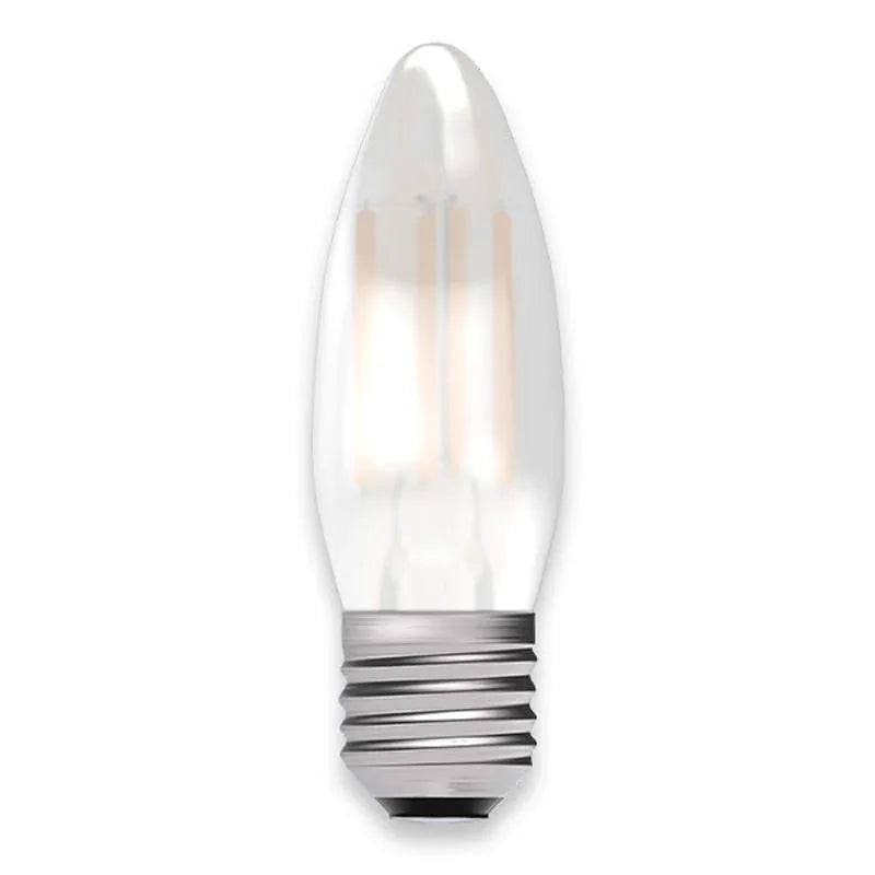 100% Light UK 3.3W ES Satin LED Filament Candle Lamp | All Square Lighting