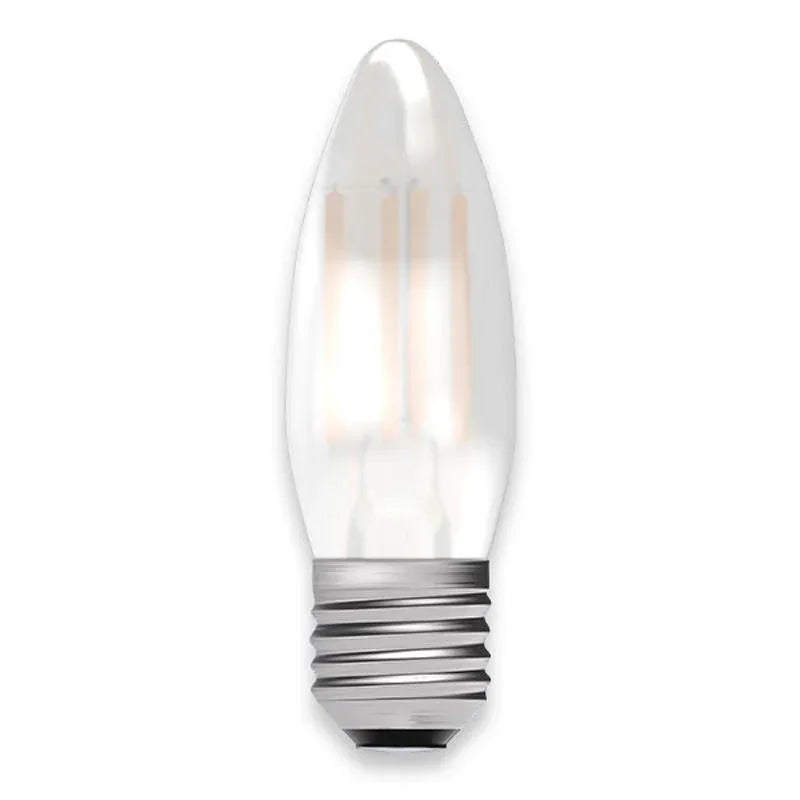 100% Light UK 3.3W ES Satin LED Filament Candle Lamp | All Square Lighting