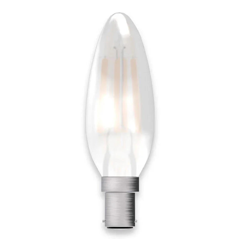 100% Light UK 3.3W SBC Satin LED Filament Candle Lamp | All Square Lighting
