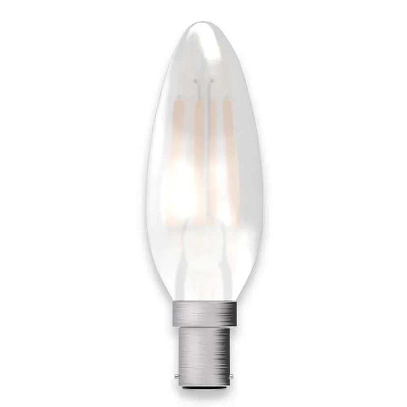 100% Light UK 3.3W SBC Satin LED Filament Candle Lamp | All Square Lighting