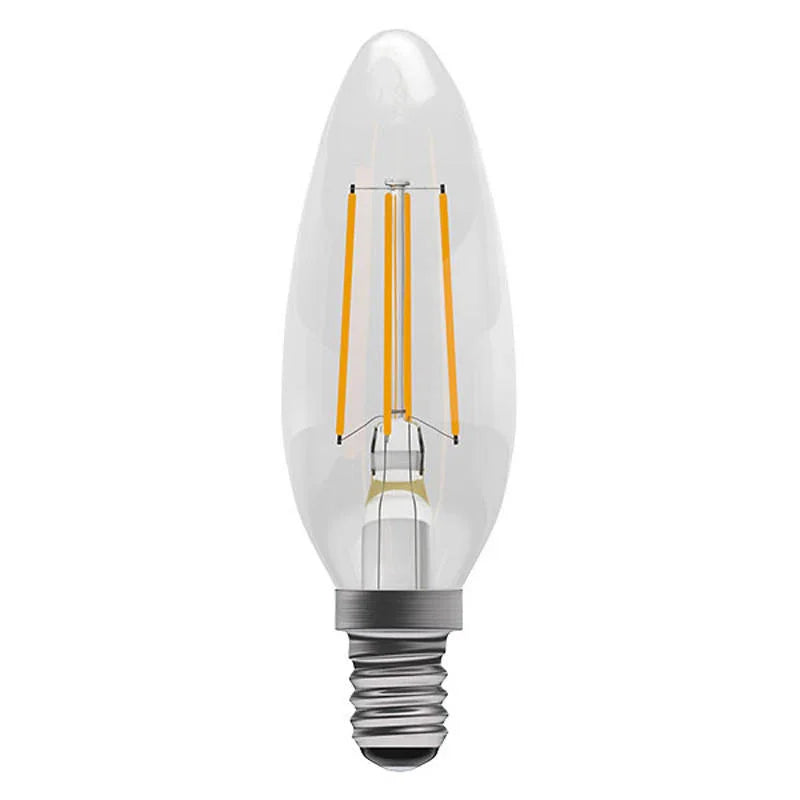 100% Light UK 3.3W SES Clear LED Filament Candle Lamp | All Square Lighting