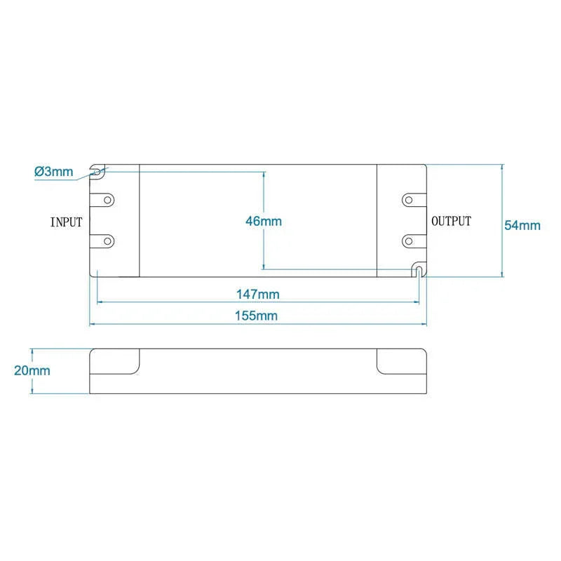 100% Light UK 60W 24V Dimmable IP20 LED Driver | All Square Lighting