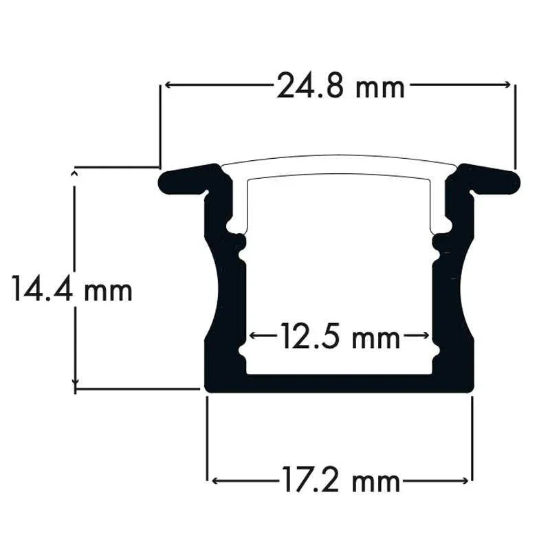 100% Light UK Deep Recessed LED Profile | All Square Lighting