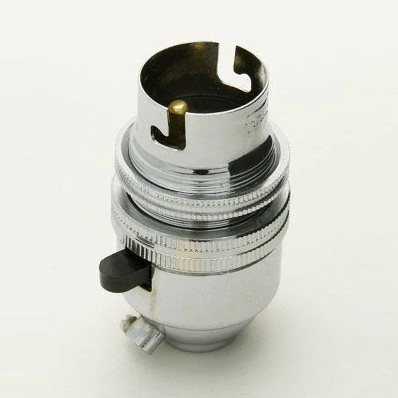 100% Light UK BC Switched Metal Lampholder | All Square Lighting