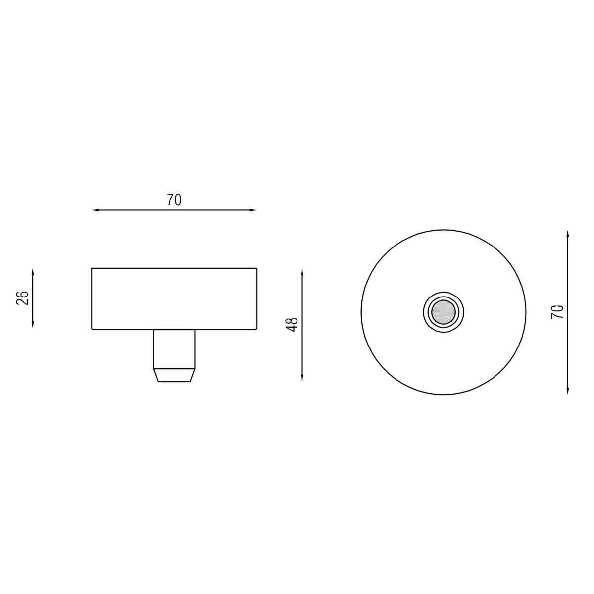 Box P Surface 7026 Grip Ceiling Rose