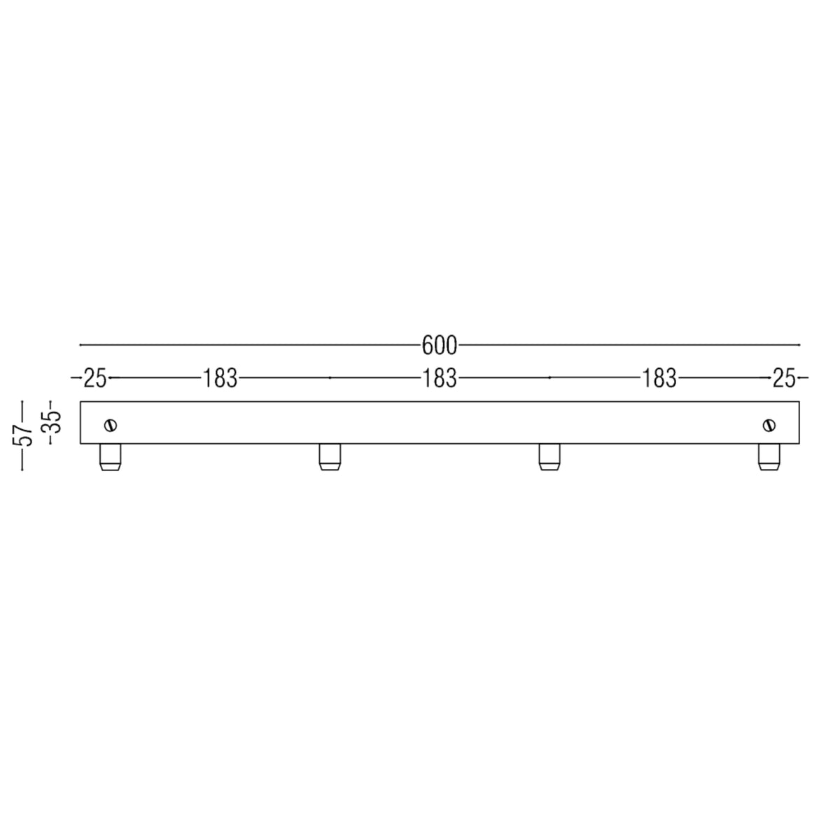Pulo Long 600 X4 Grip Ceiling Rose
