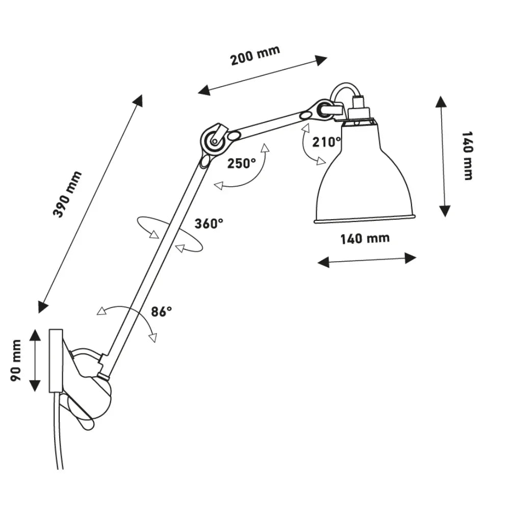 N°222 Plug Switch & Cable Wall Light