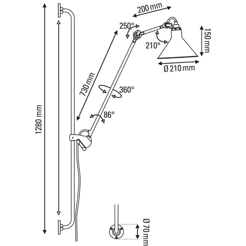 N°214 Plug Switch & Cable Wall Light