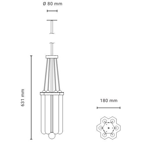 Nektar 6 Frosted Pendant Light