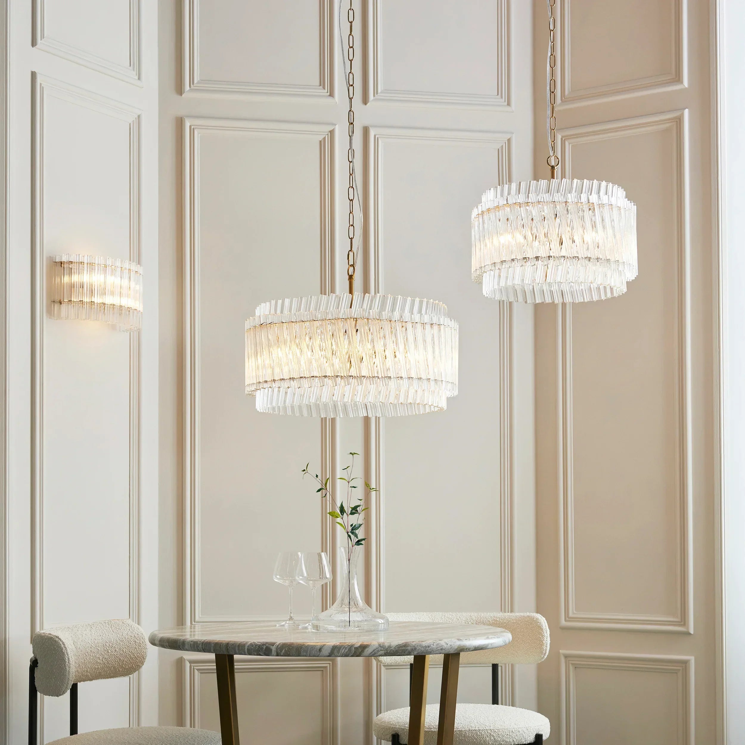 Artemis Quintet Clear Glass Pendant Light