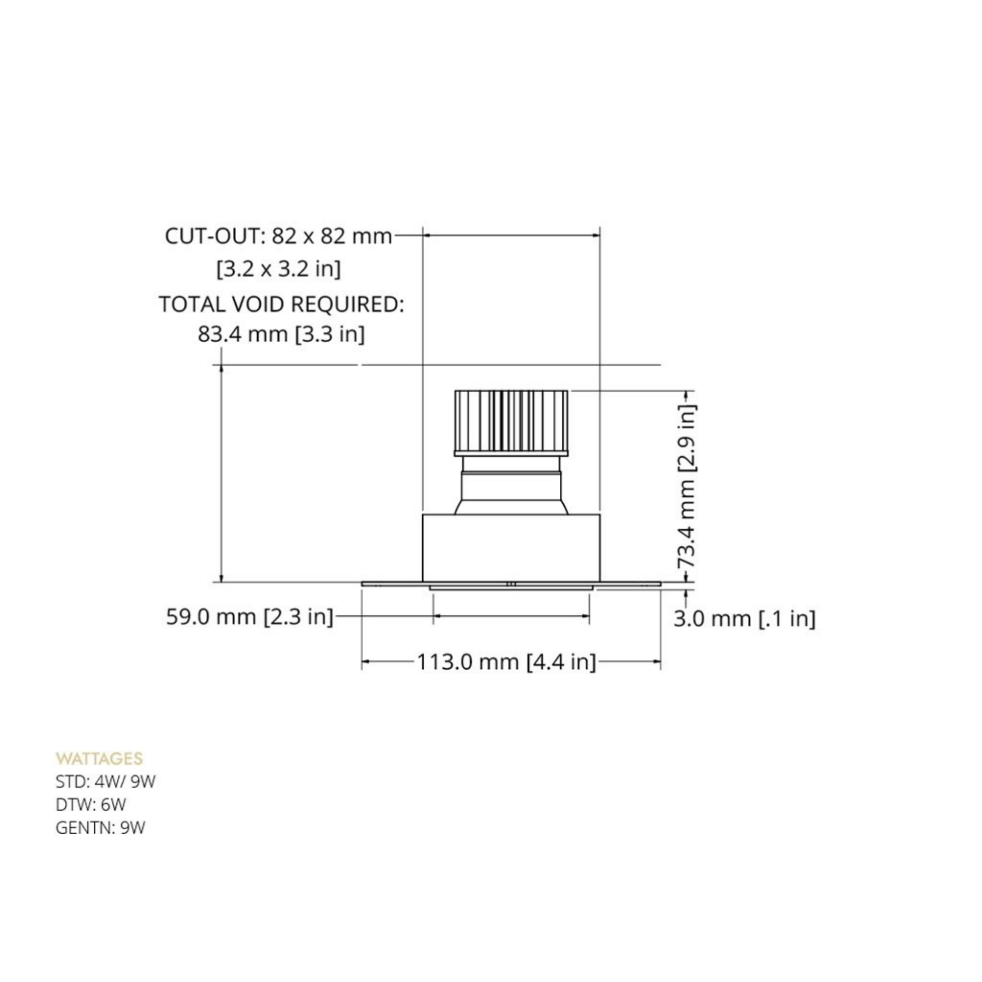 Eyeconic Recessed Square Trimless Fixed Downlight