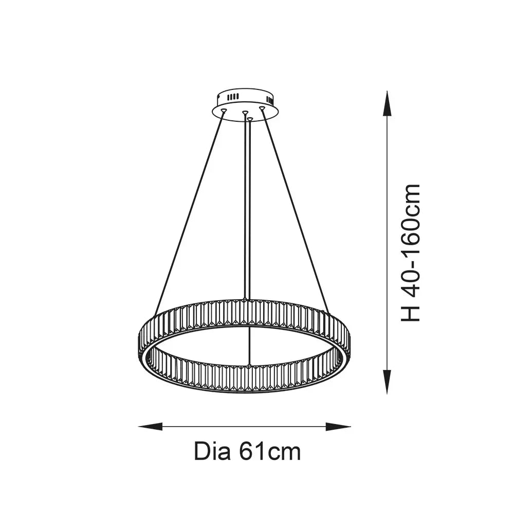 Luna Halo Crystal Ring Pendant Light