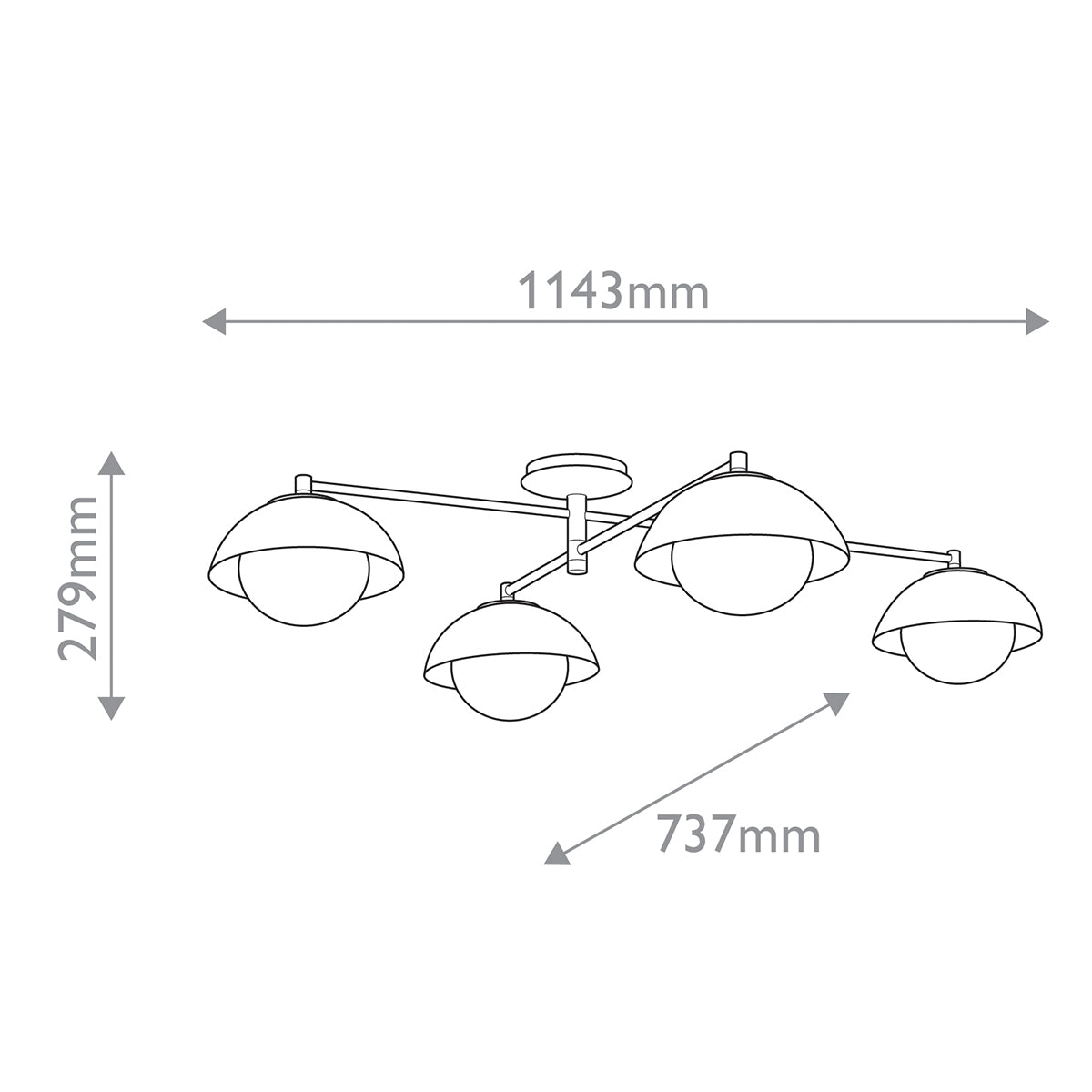 Glaze 4 Ceiling Light