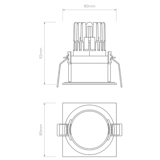 Pinhole PRO Square Fixed IP65 Downlight