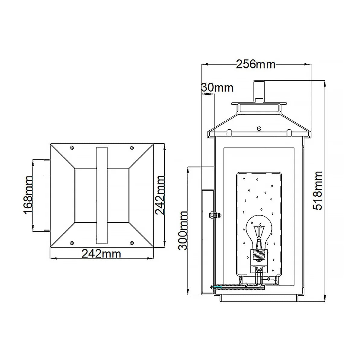 Atwater Large Lantern Wall Light