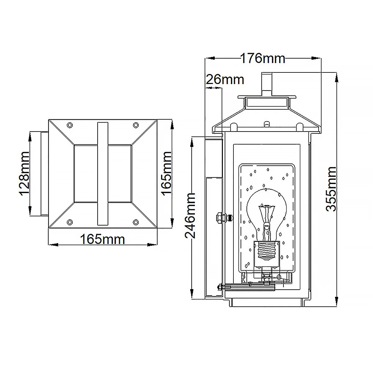 Atwater Small Lantern Wall Light
