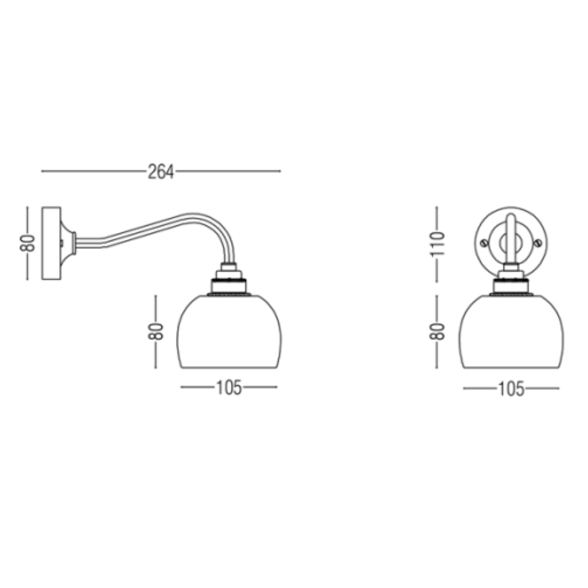 Pluo Curve Ceramic Convex High Wall Light