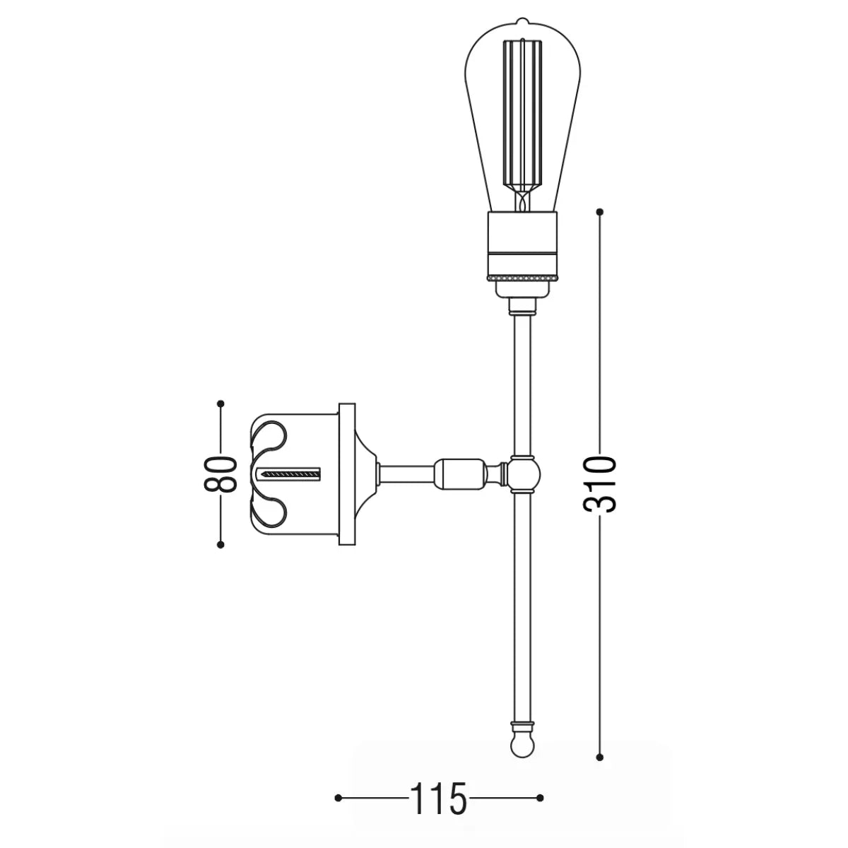 Pulo Flat Odette Torch Wall Light