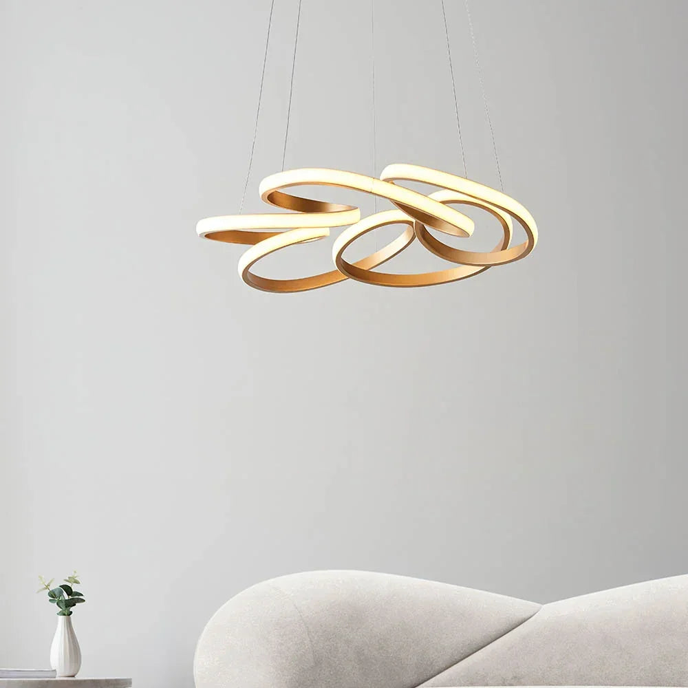 `Helix Radiance Spiral Pendant Light