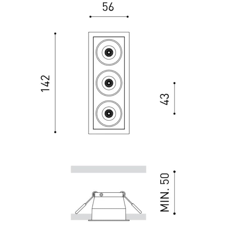 Arkoslight Black Foster 3 Downlight | All Square Lighting