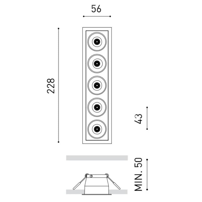 Arkoslight Black Foster 5 Downlight | All Square Lighting