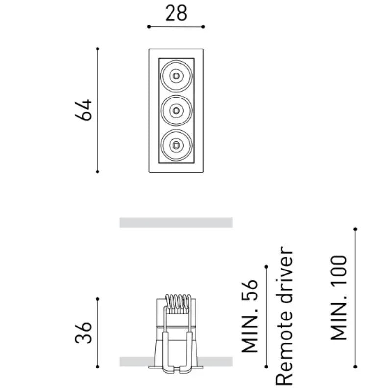 Arkoslight Black Foster Micro 3 Downlight | All Square Lighting