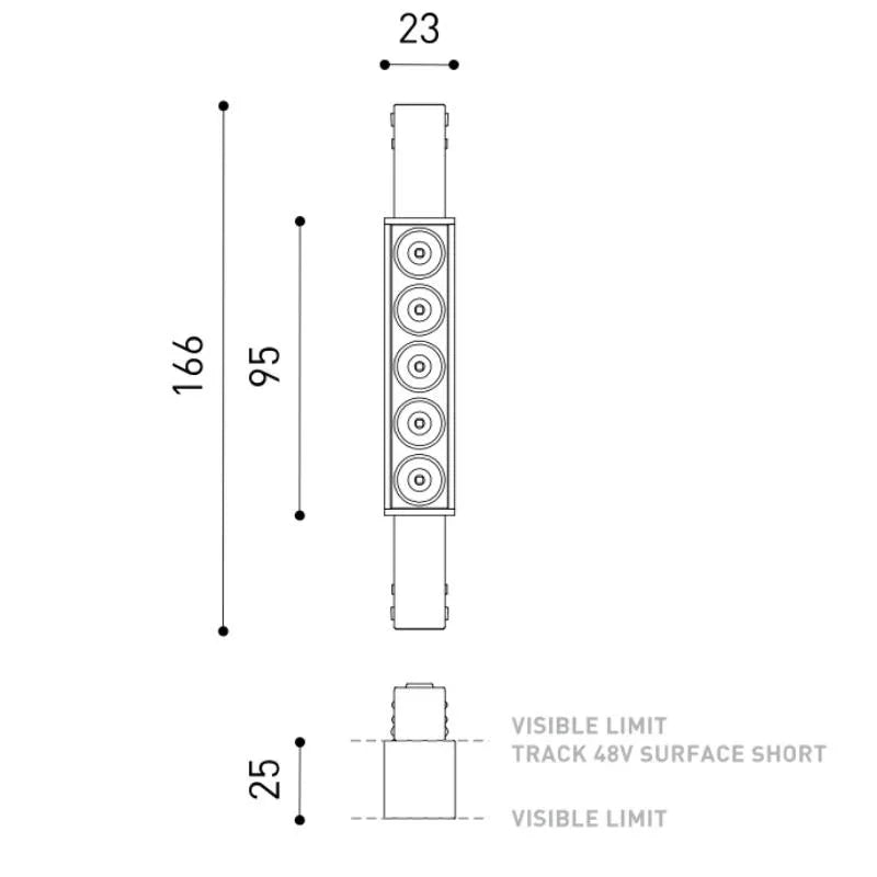 Arkoslight Black Foster Micro 5 48V Track Downlight | All Square Lighting