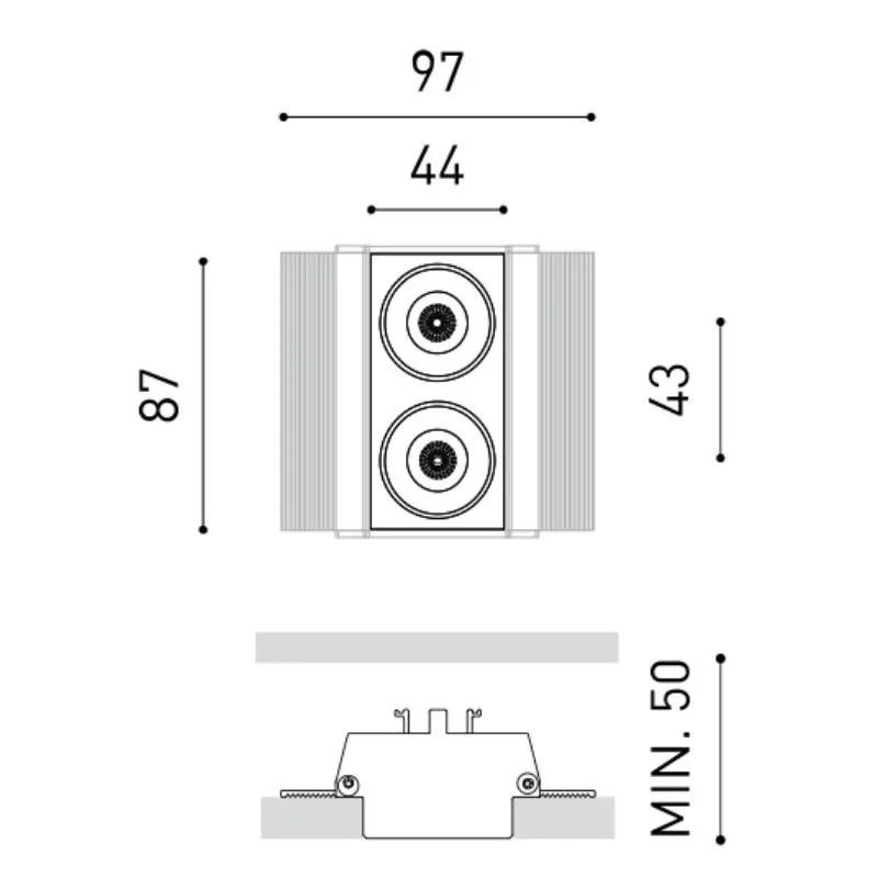 Arkoslight Black Foster Trimless 2 Downlight | All Square Lighting