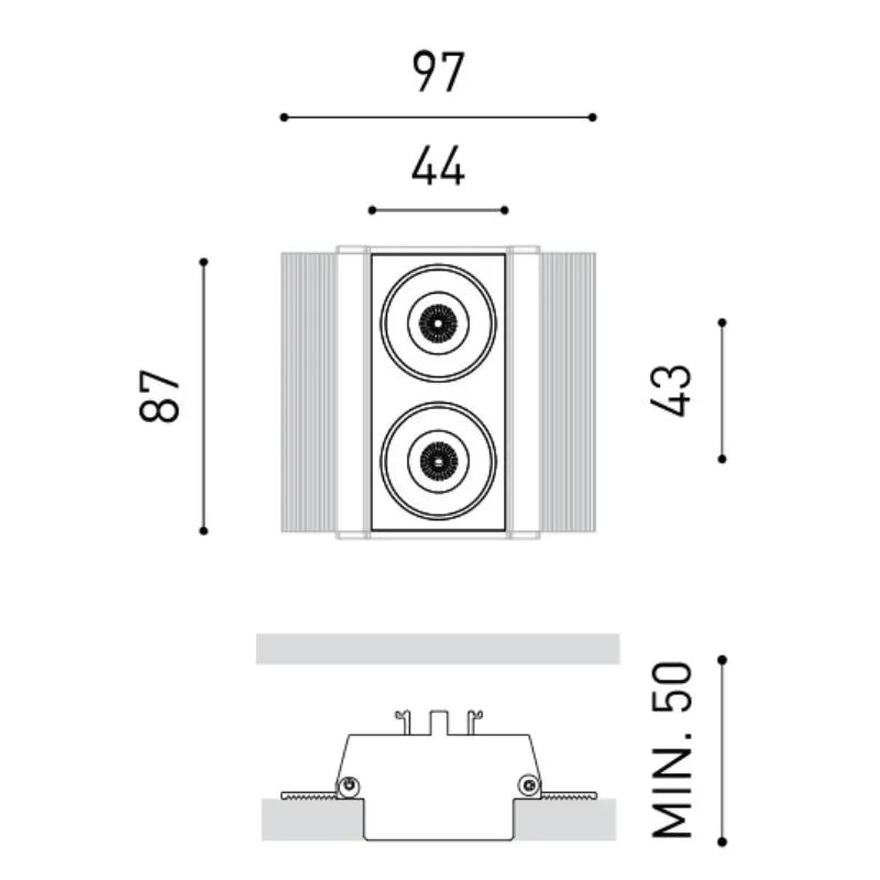 Arkoslight Black Foster Trimless 2 Downlight | All Square Lighting