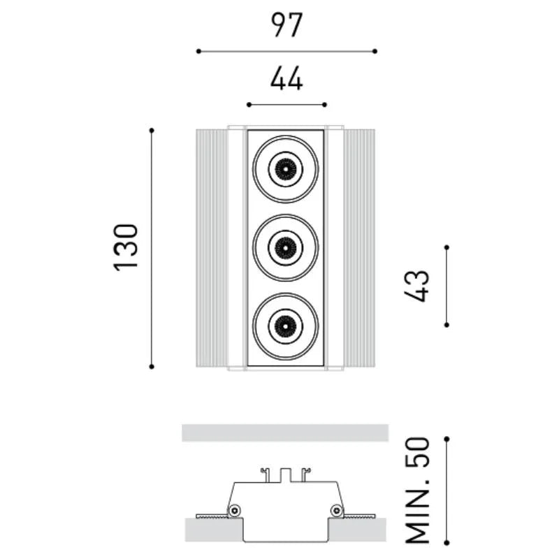 Arkoslight Black Foster Trimless 3 Downlight | All Square Lighting