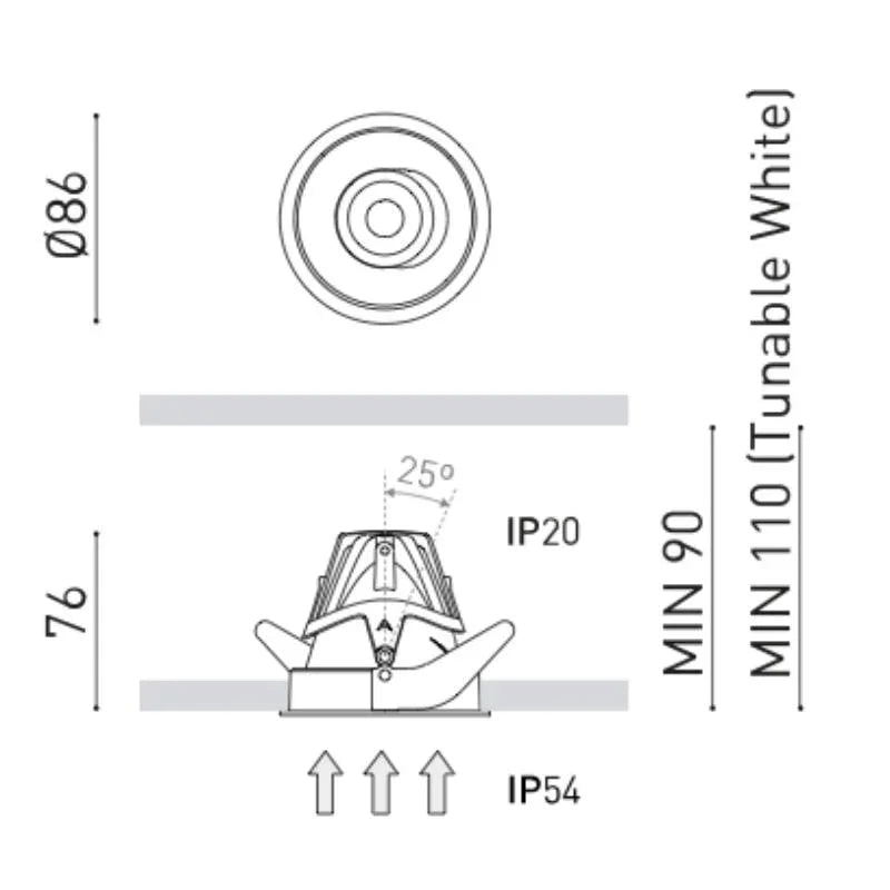 Arkoslight Buddy Tilt Downlight | All Square Lighting