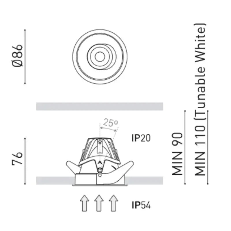 Arkoslight Buddy Tilt Downlight | All Square Lighting
