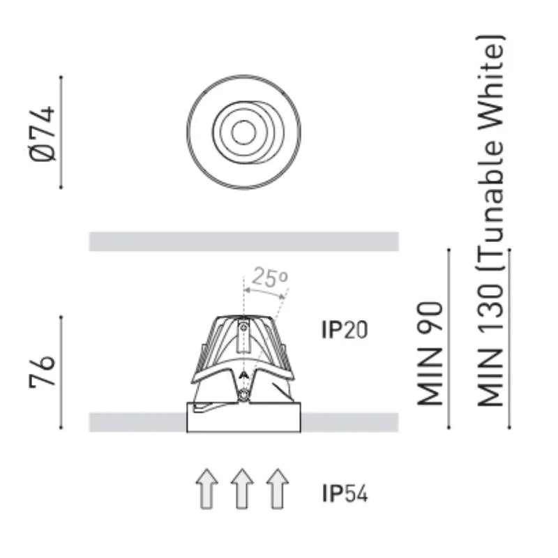 Arkoslight Buddy Tilt Trimless Downlight | All Square Lighting