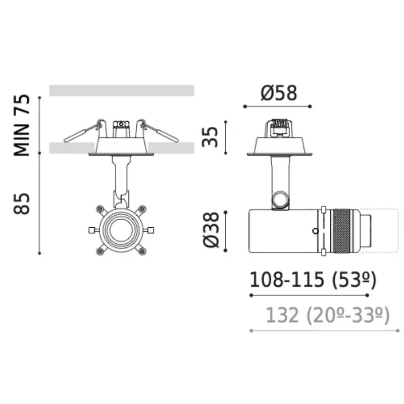 Arkoslight Coco Shaper Recessed Spotlight | All Square Lighting