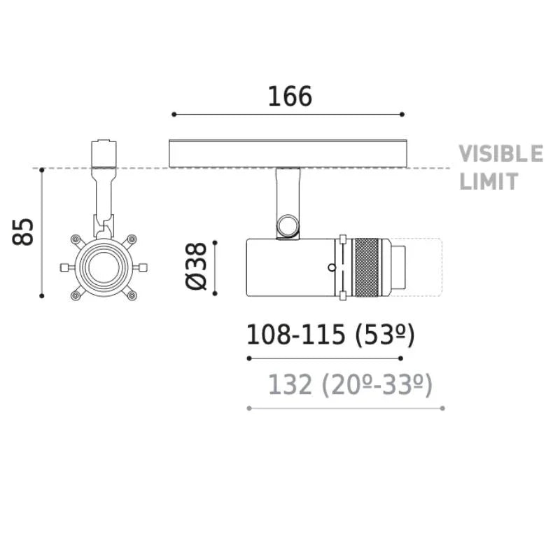 Arkoslight Coco Short Shaper 48V Track Spotlight | All Square Lighting